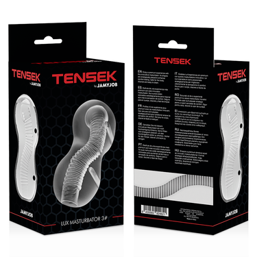TENSEK 3 Masturbatore Trasparente con Punte Spirali e Sporgenze Carezzevoli